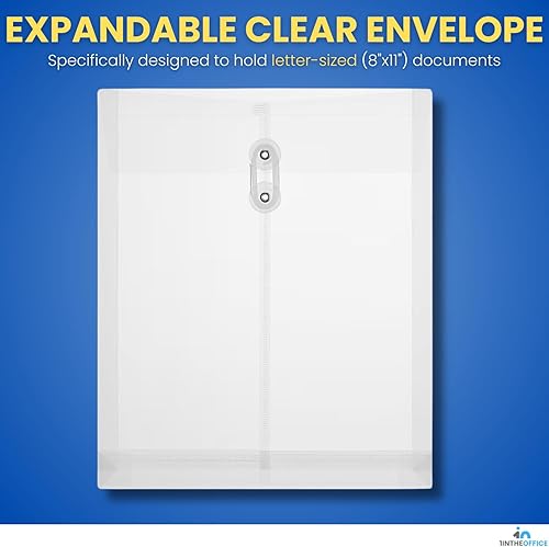 Miniatura 2 de 1InTheOffice Sobres de polietileno con apertura superior, carta, transparentes de 8.5 x 11 pulgadas, paquete de 10