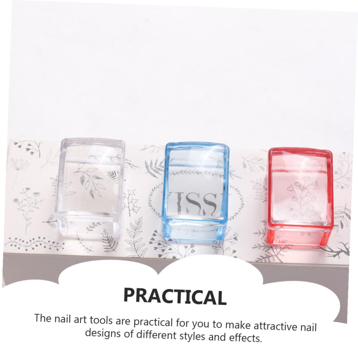 3Pcs Transparent Nail Stamping Stampers French Style Manicure Tools DIY Nail Art Accessories for Easy Precise Pattern Transfer at Home