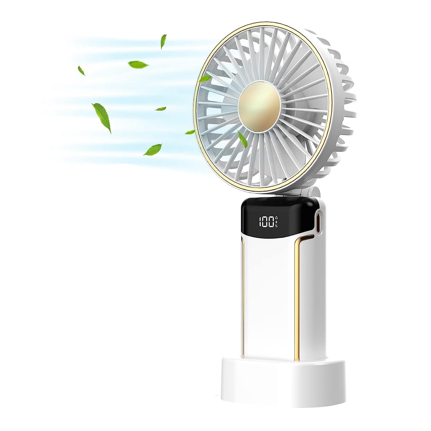 1 pezzo Mini ventilatore portatile portatile Ventilatore tascabile personale 8-20 ore Ricaricabile tramite USB Bianco,Ventilatore portatile