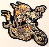 Grey Lone Wolf Rider Biker Motorcycle 5' X 4' Uniform Patch