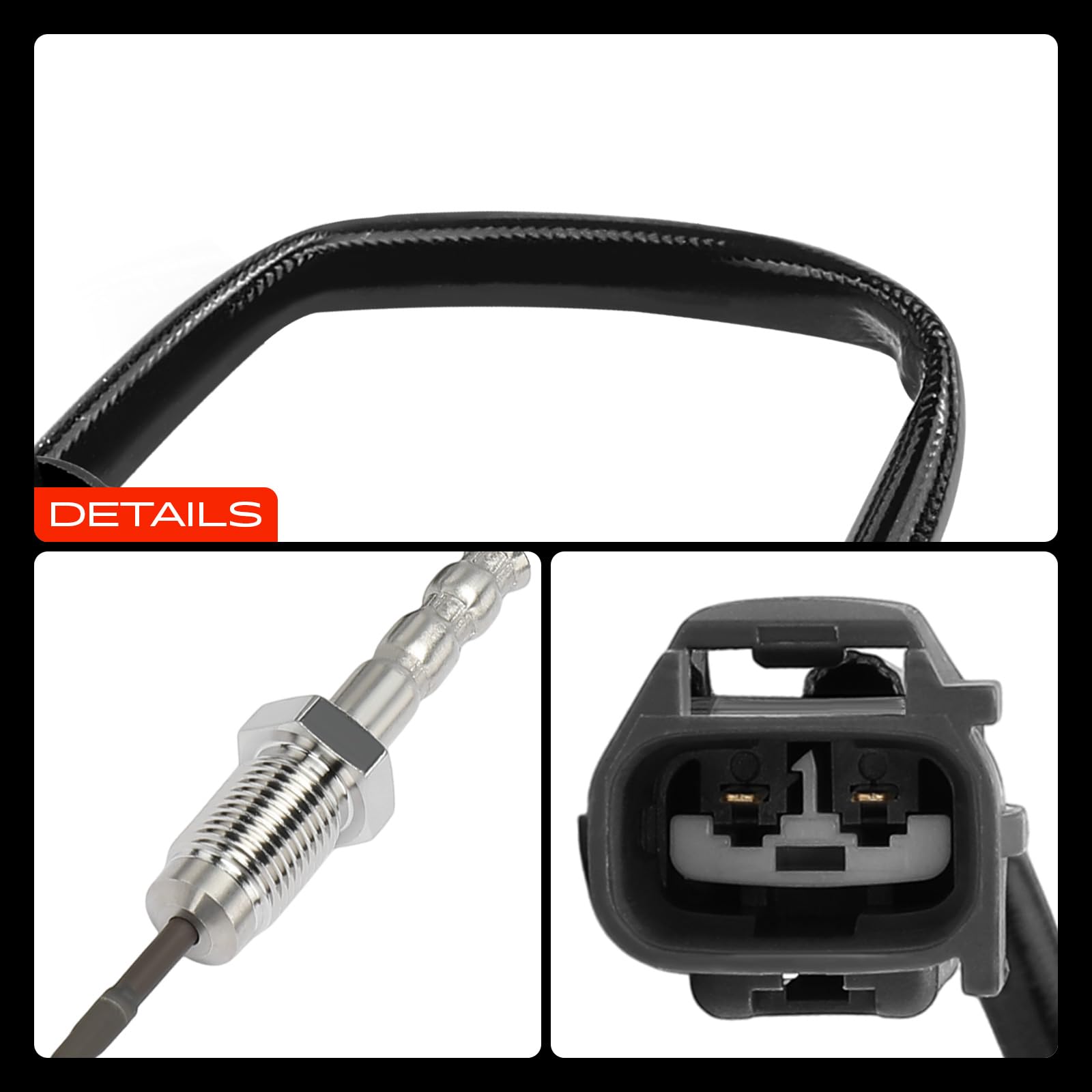 Frankberg Sensor de temperatura de gases de escape 2 Polos Compatible con Grand Vitara II JT TD TE 1.9 DDiS AWD 1.9 DDiS 2005-2015 Replace# 1481067J00,1481067J00000