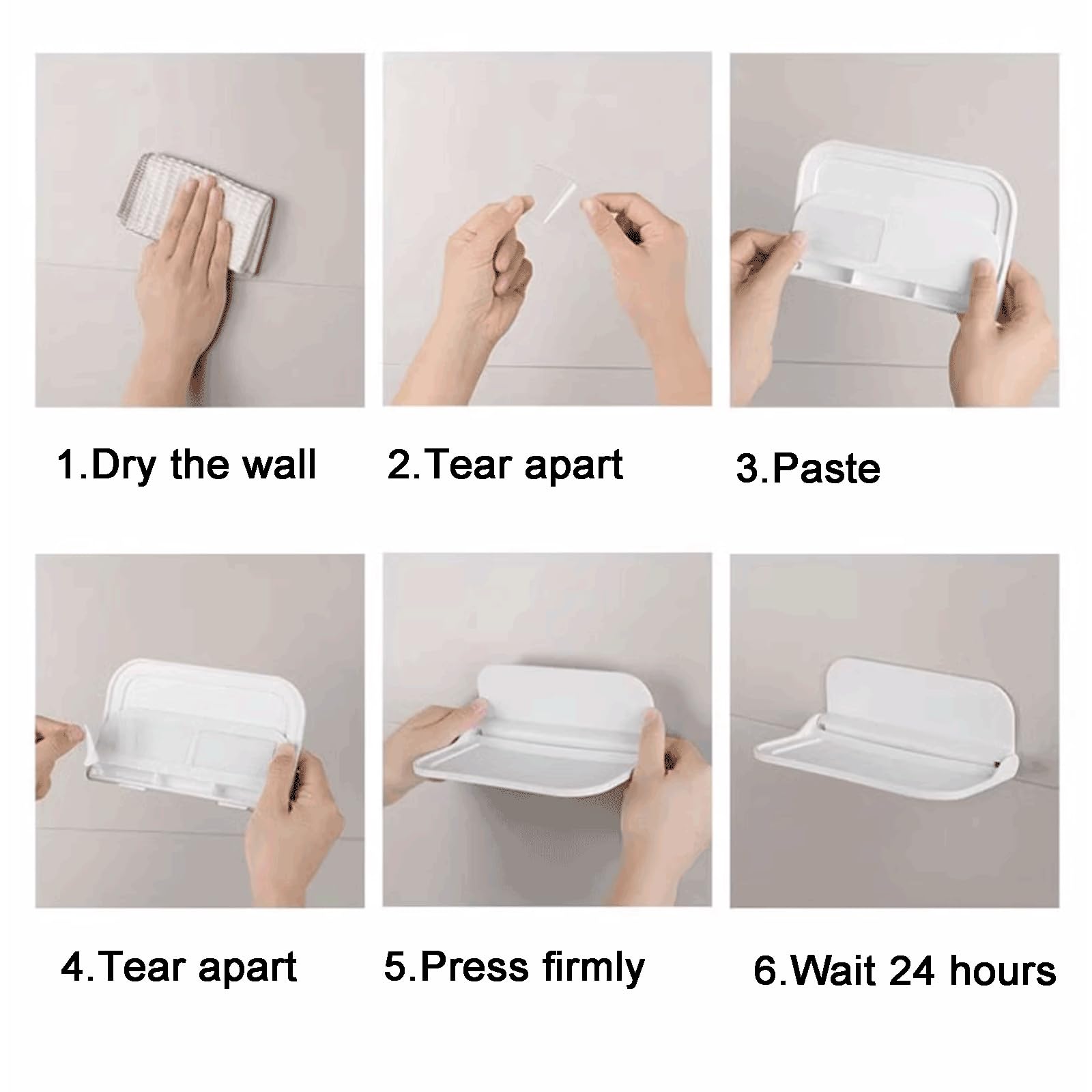 Versatile Mensole da Bagno a Parete Mensole da Bagno in plastica Mensole da Bagno Pieghevoli Mensole da Bagno multifunzionali Solido