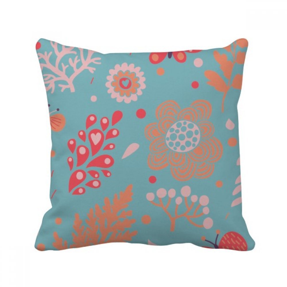 Coussin fleur bleue 40x40cm avec insert housse amovible multicolore canapé