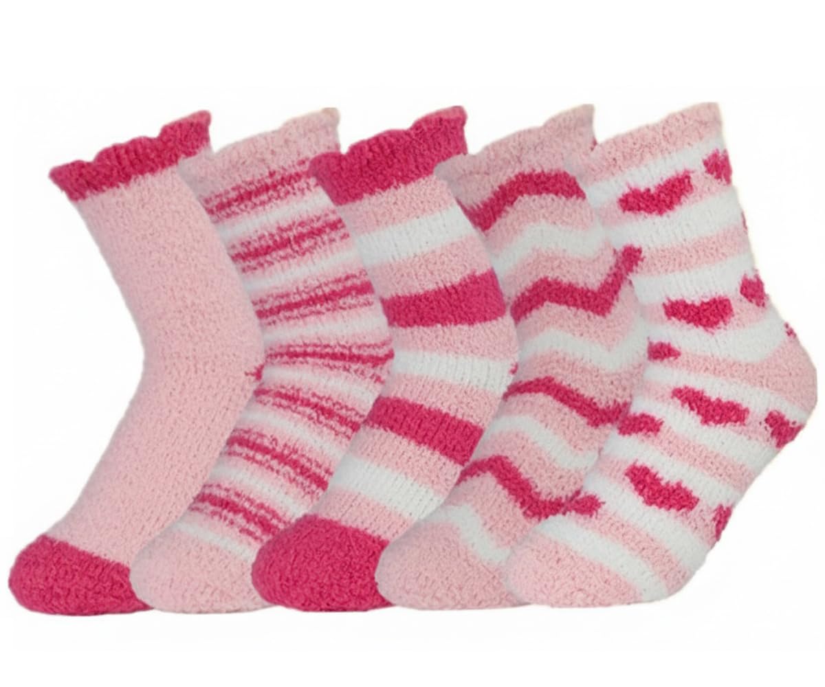 Wfkkmeq Women's Fluffy Socks B Fluffy Socks 5 Pairs Warm Bed Socks Thermal Sock Winter Stocking Fillers Fluffy Sock Thick Soft Winter Fuzzy Stocking For Causal Home Sleeping