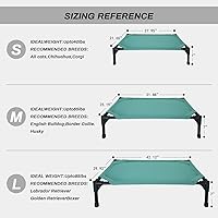 Vista 5 de Cama elevada para perro, tela de malla sándwich, grande, verde, extraíble y lavable