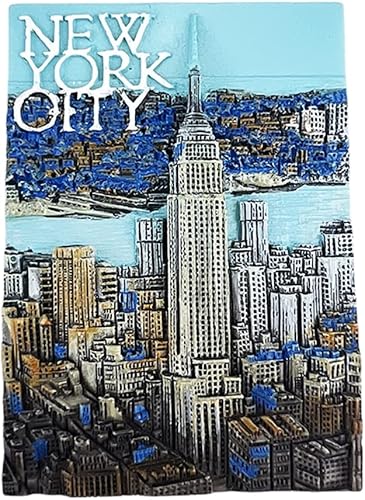 Imán de nevera 3D de la ciudad de Nueva York, Estados Unidos, regalo, resina, hecho a mano, imán de nevera de Nueva York, colección de decoración