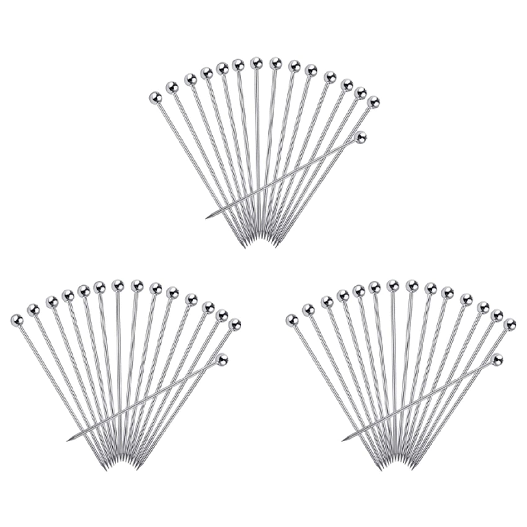 Hndhbfgrt 45Pcs Cocktail Picks, 4 Inch Reusable Stainless Steel Picks Cocktail Toothpicks for Olives Appetizers Sandwich