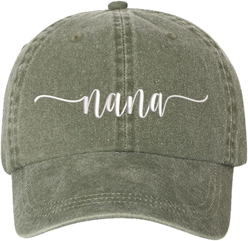Nana Washed Embroidered Baseball Hat - Grandma Hat, Hat for Nana