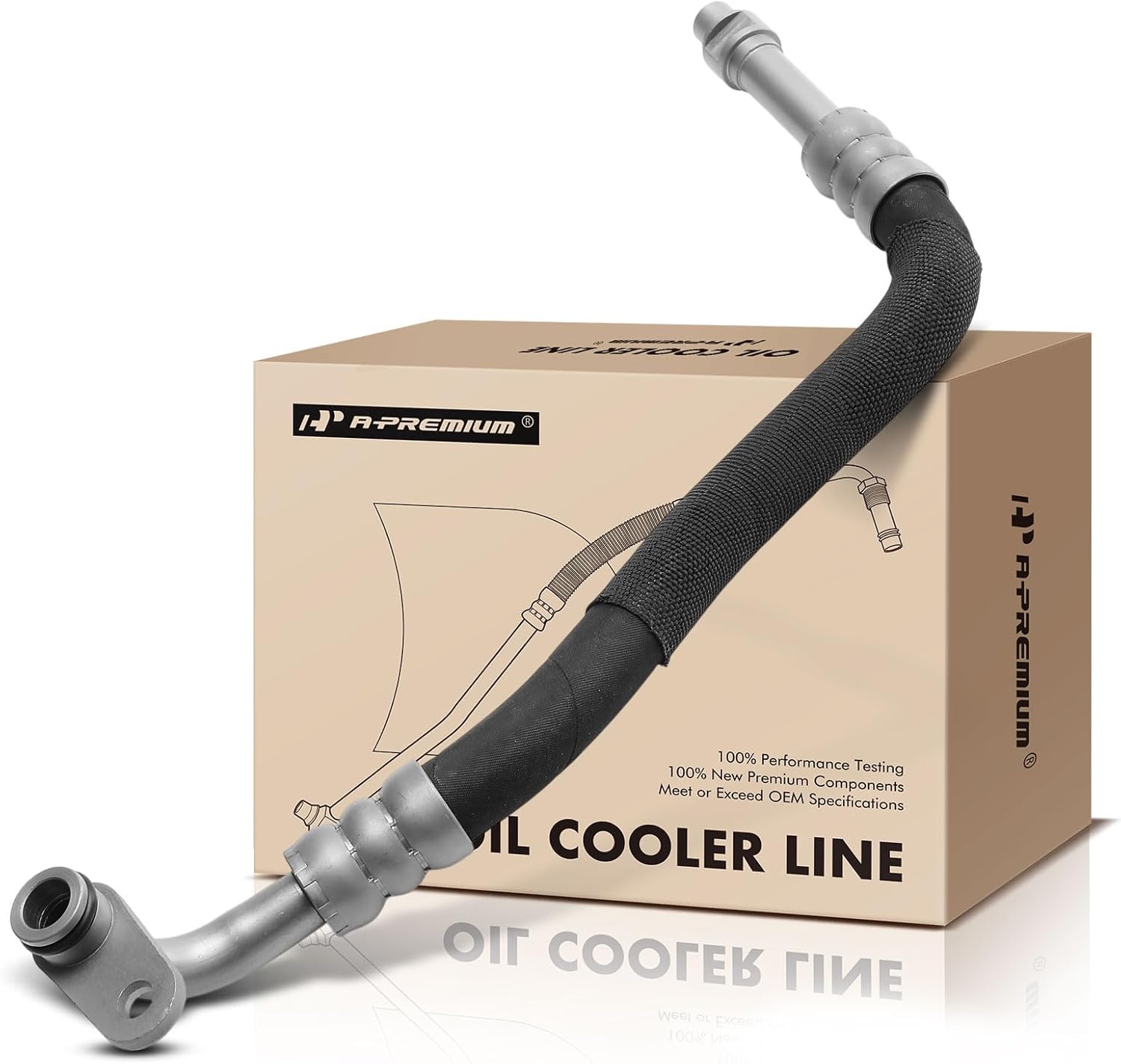 A-Premium Inlet Engine Oil Cooler Line Hose Assembly Compatible with BMW E60/E61 Series 535i 2008-2010, 535i xDrive 2009-2010, 535xi 2008