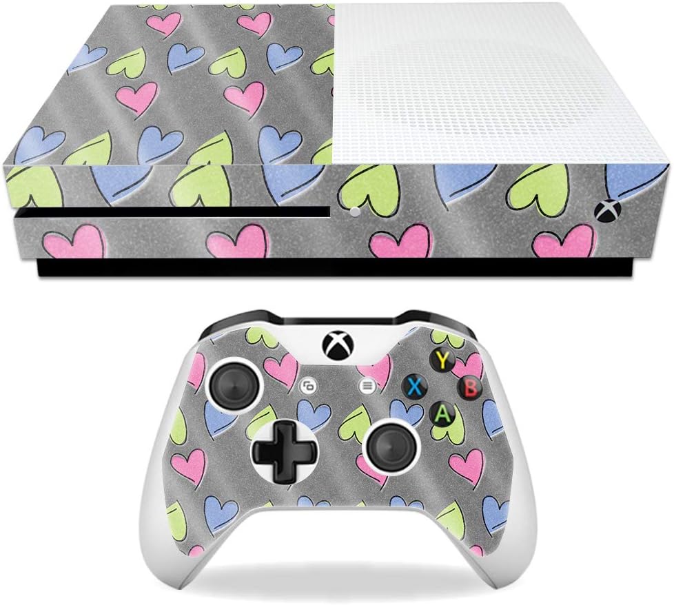 MightySkins Glossy Glitter Skin for Microsoft Xbox One S - Girly | Protective, Durable High-Gloss Glitter Finish | Easy to Apply, Remove, and Change Styles | Made in The USA