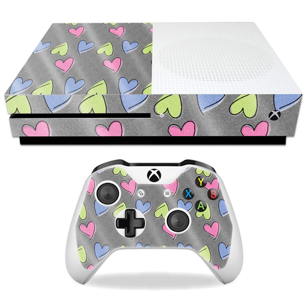 MightySkins Glossy Glitter Skin for Microsoft Xbox One S - Girly | Protective, Durable High-Gloss Glitter Finish | Easy to Apply, Remove, and Change