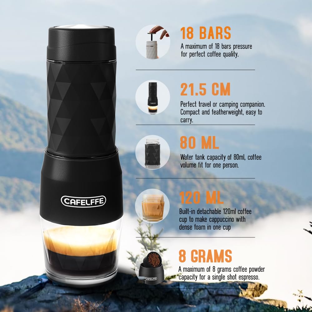 Amazon.com: CAFELFFE Portable Coffee Maker,3 in 1 Manual Espresso