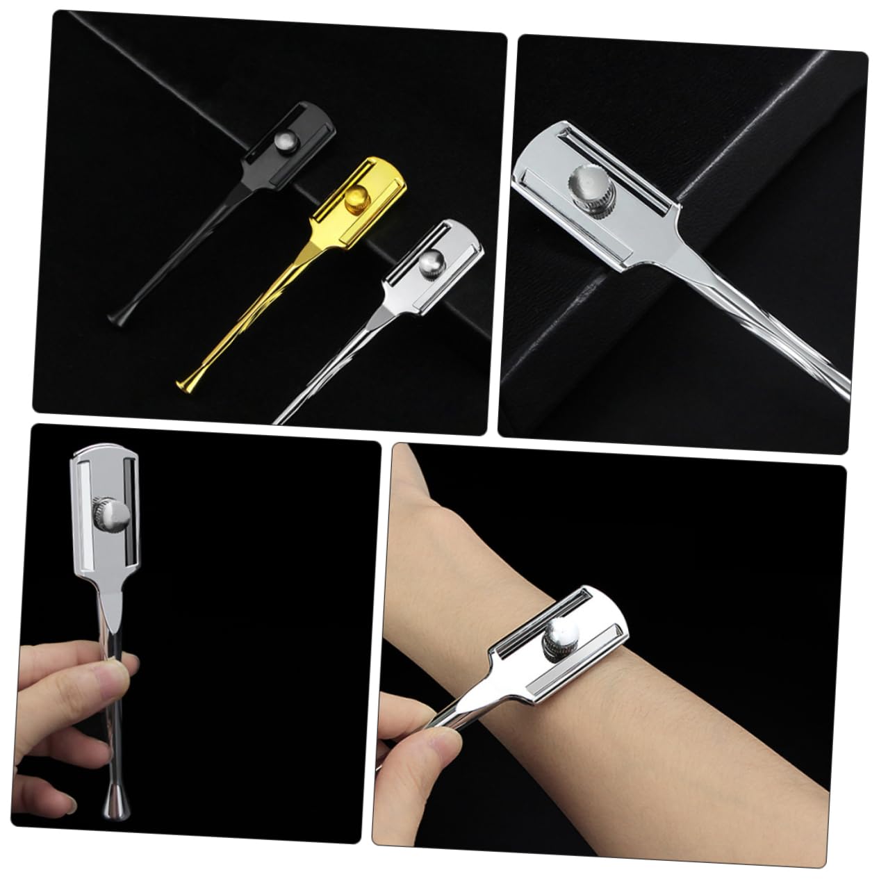 minkissy Men's Razor Manual Shaver for Beard Tool Smooth Shaving Experience Portable Chrome Easy to Carry