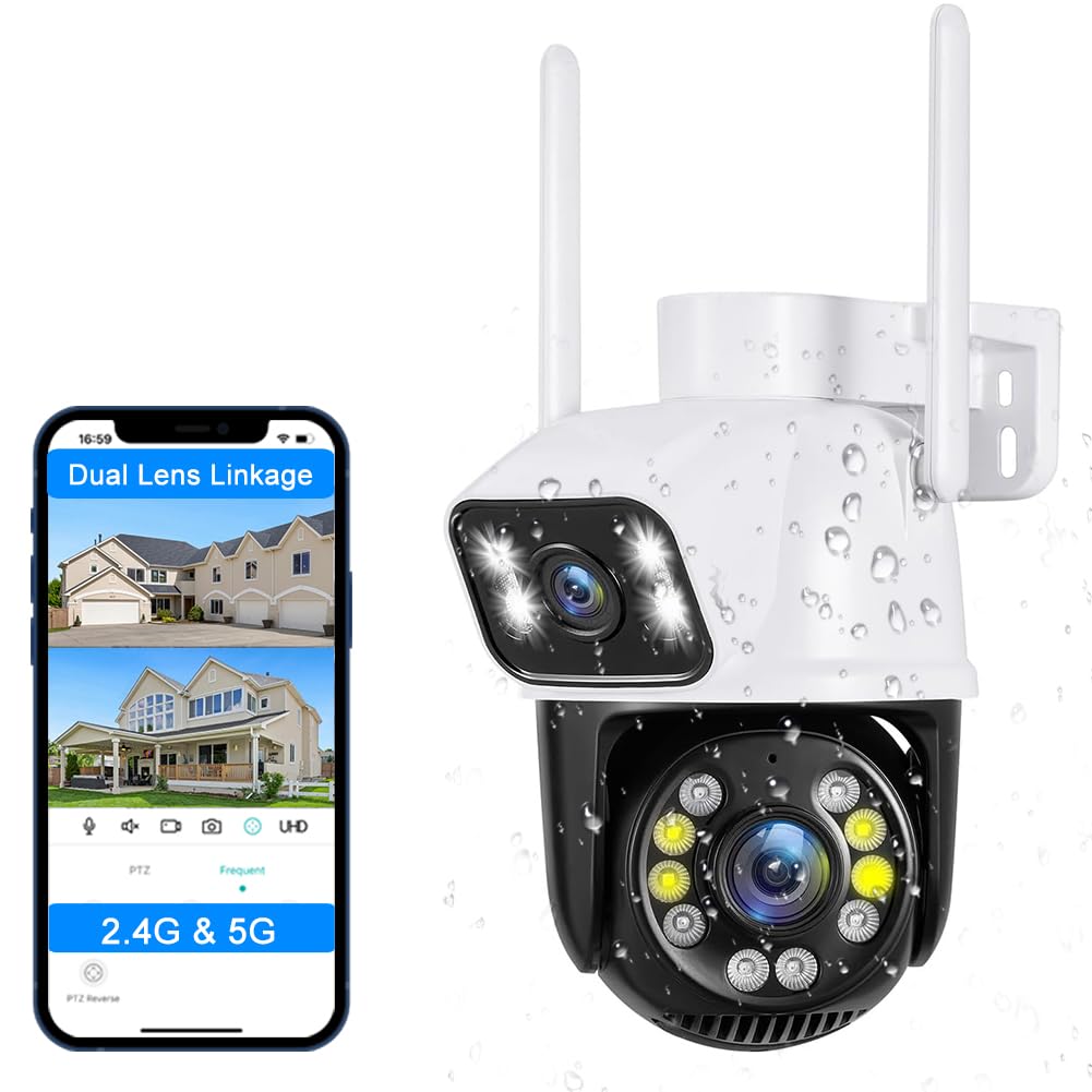 Topodome Telecamera WiFi Esterna senza fili, PTZ IP Dome Telecamera di