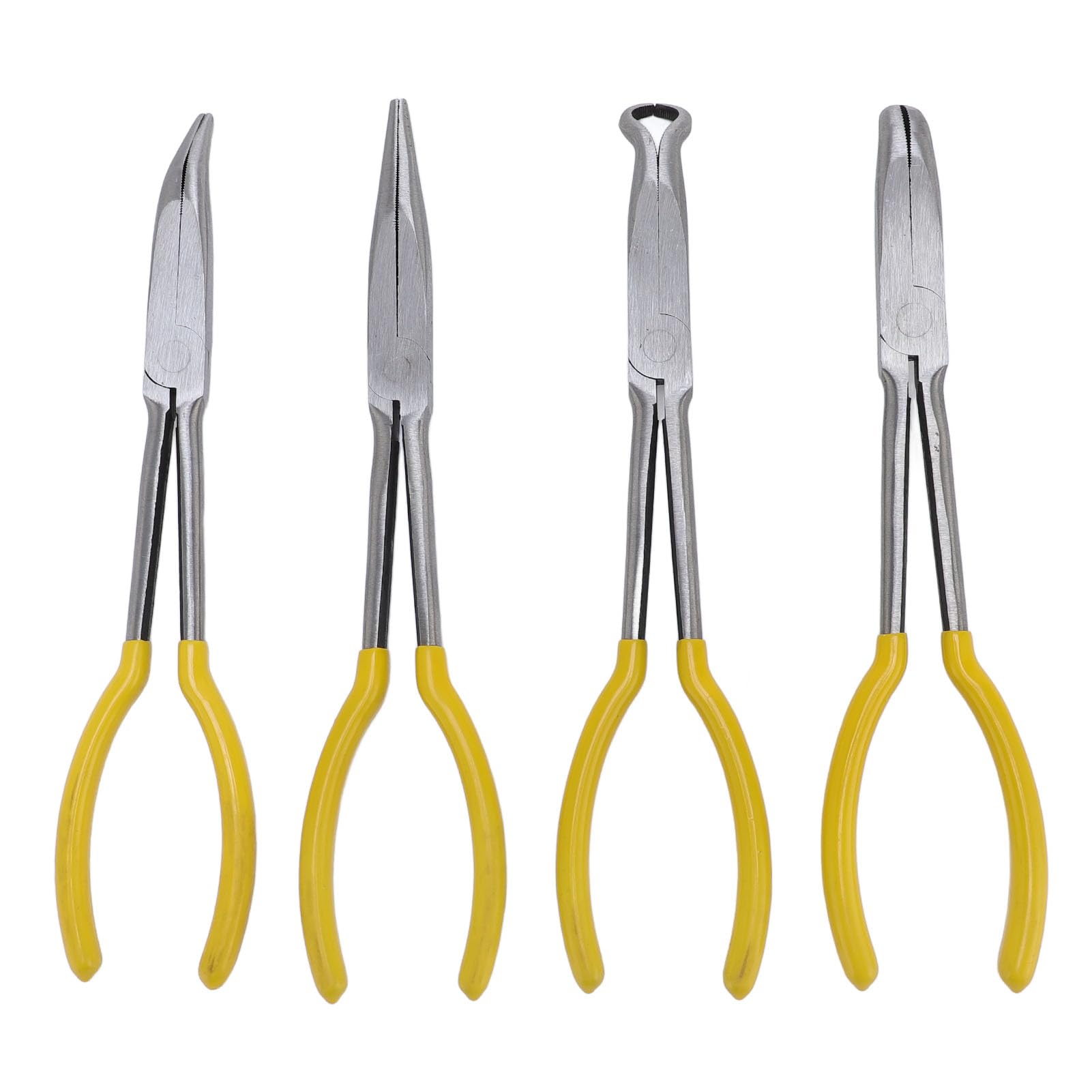Set di pinze lunghe in acciaio al carbonio, 28 cm, ergonomiche, con becchi piegati a 25°, per gli appassionati di automobili