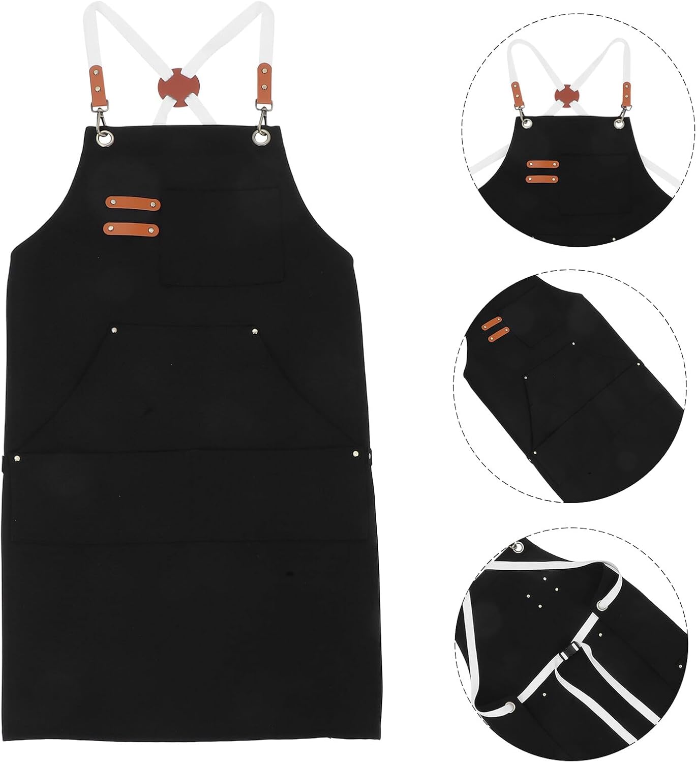 Canvas Tool Apron with Multiple Pockets Heavy Duty Thick Fabric Grill and Woodworking Apron for Men for Outdoor Use