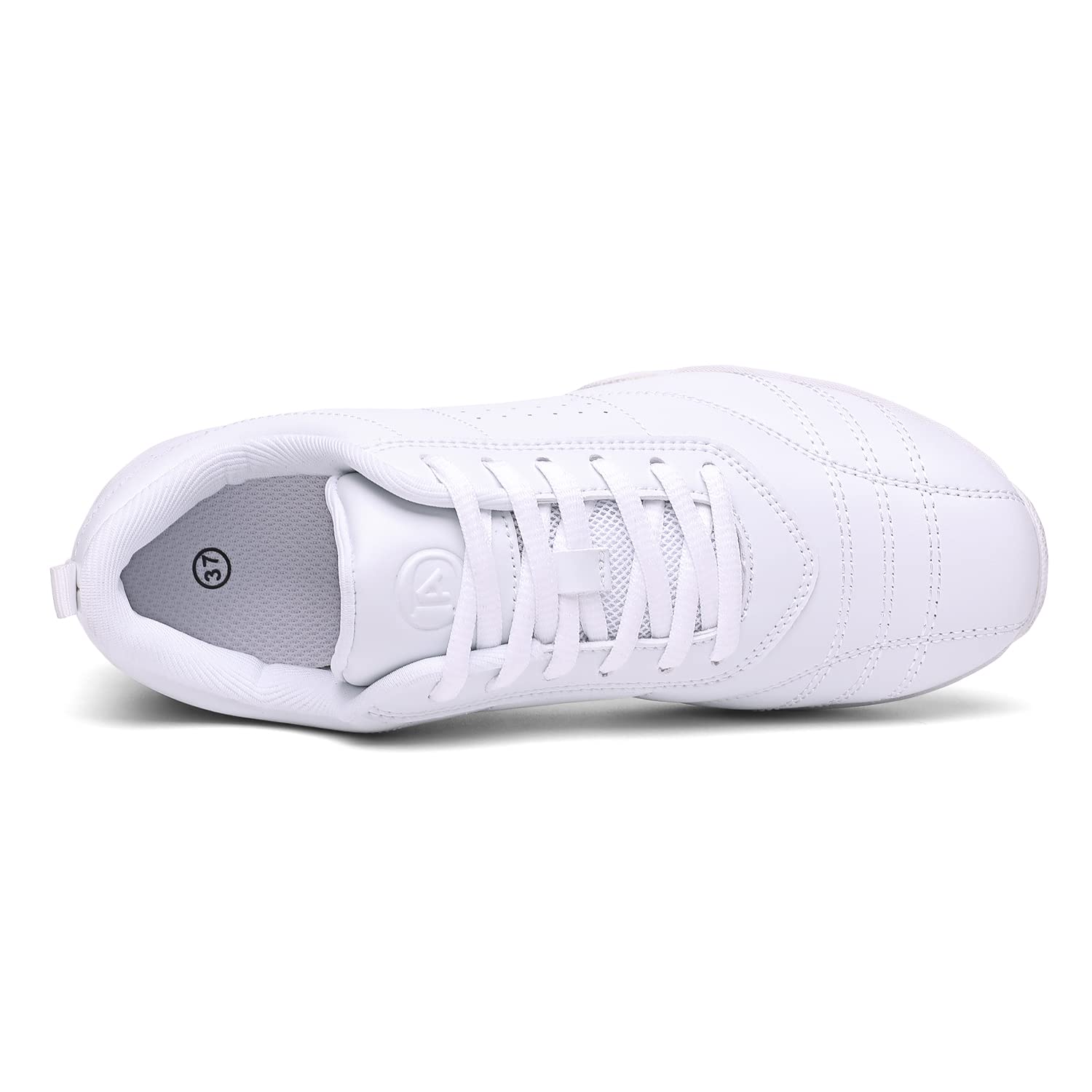 DADAWEN Damen Cheerleading Schuhe Mädchen Sneaker Weiß