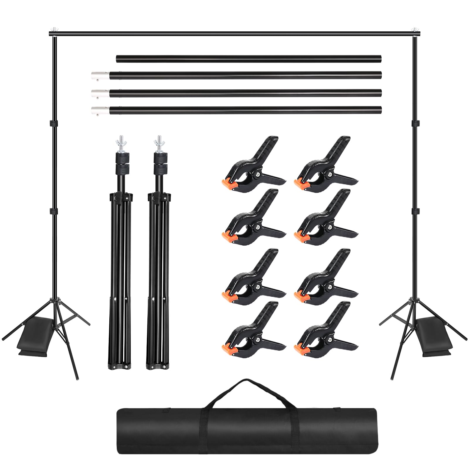 Fotohintergrundständer 3x3m Verstellbar | Robuster Studio-Ständer Mit Tragetasche & Klemmen