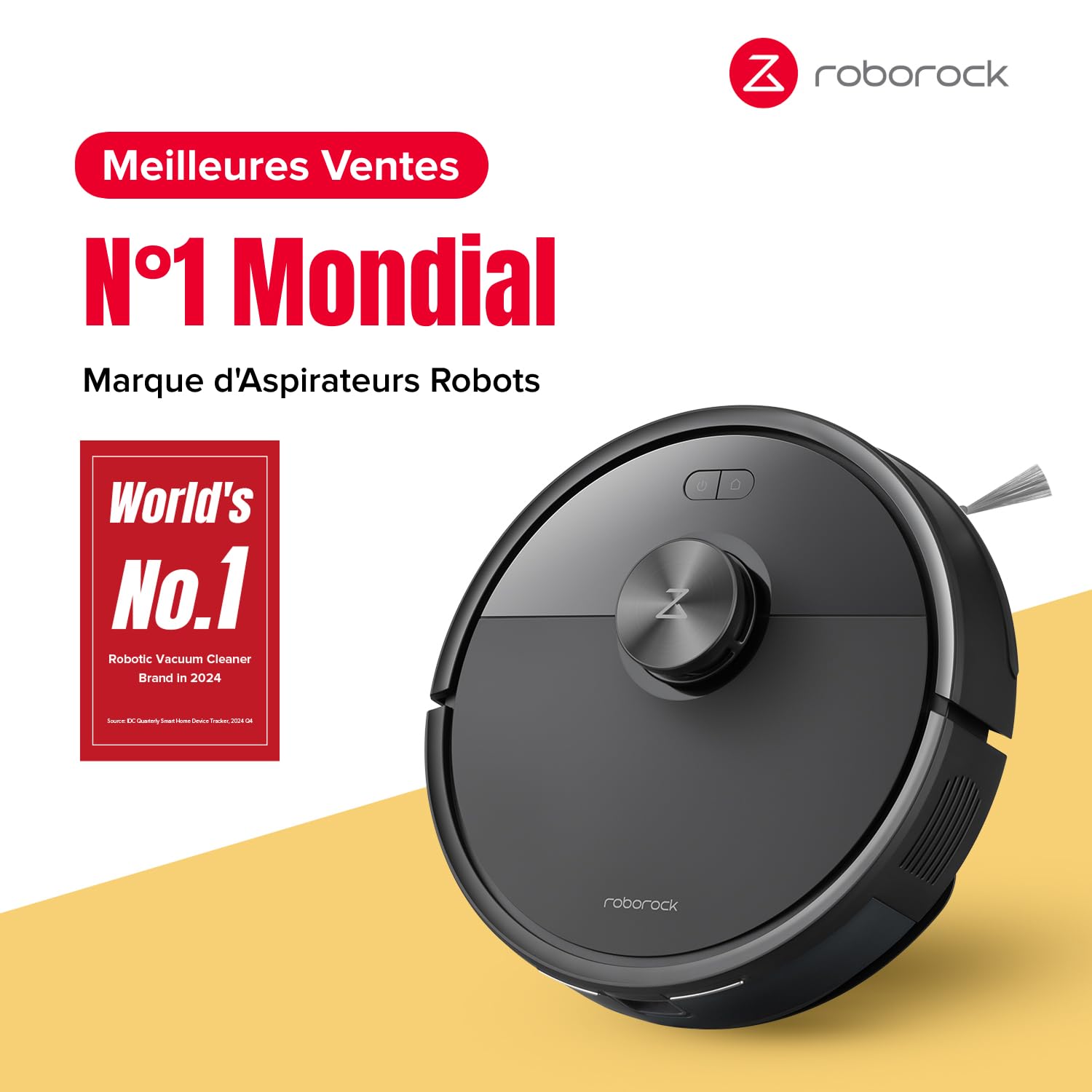 roborock Q7 M5 Set Aspirateur Robot Laveur 10 000 Pa, Double Conception Anti-Enchevêtrement, Durée de Nettoyage Prolongée, Navigation avec LiDAR Précis, APP, Noir