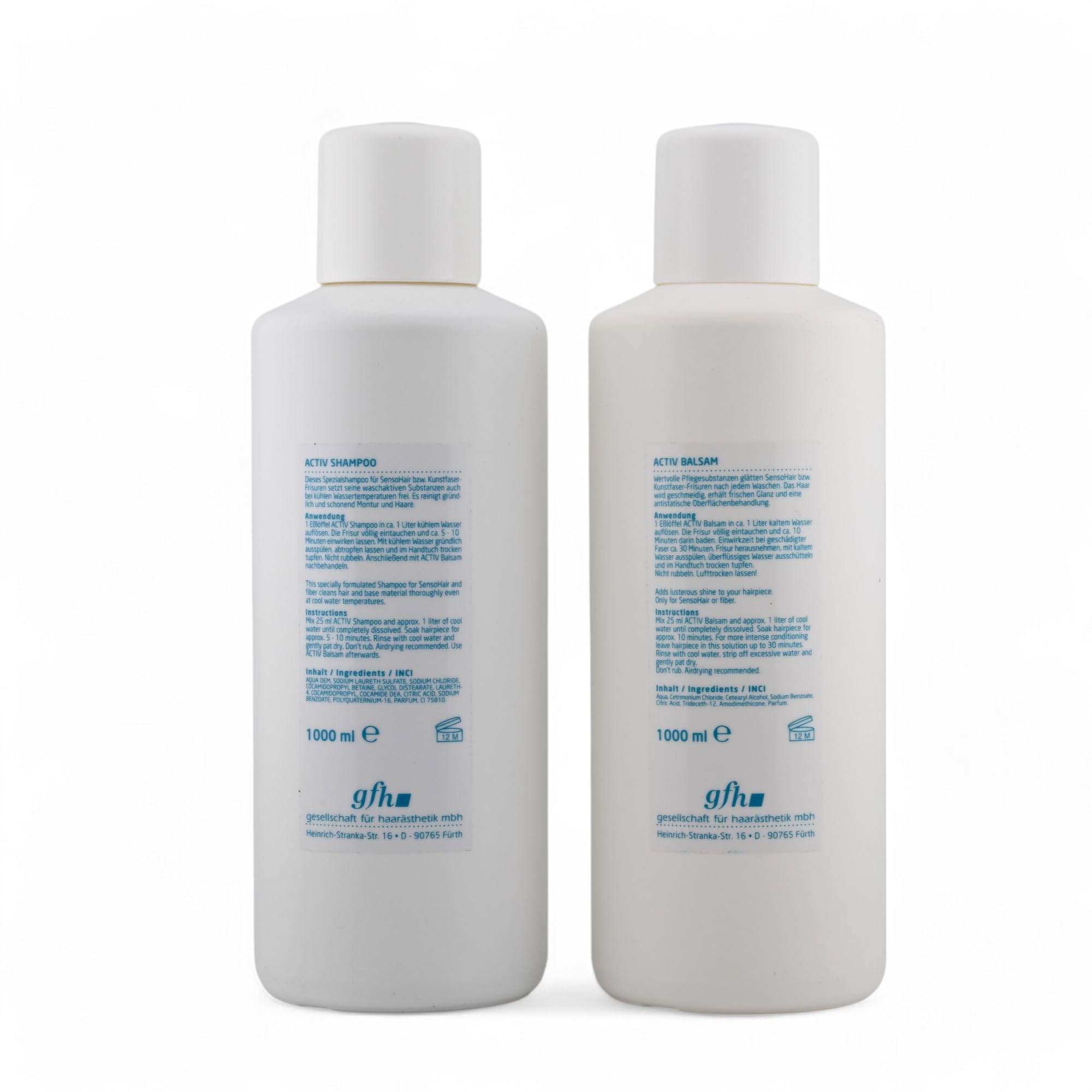 GFH ACTIV Perücken Wig zestaw do pielęgnacji szampon 1000 ml + balsam 1000 ml do sztucznych włosów i tresek