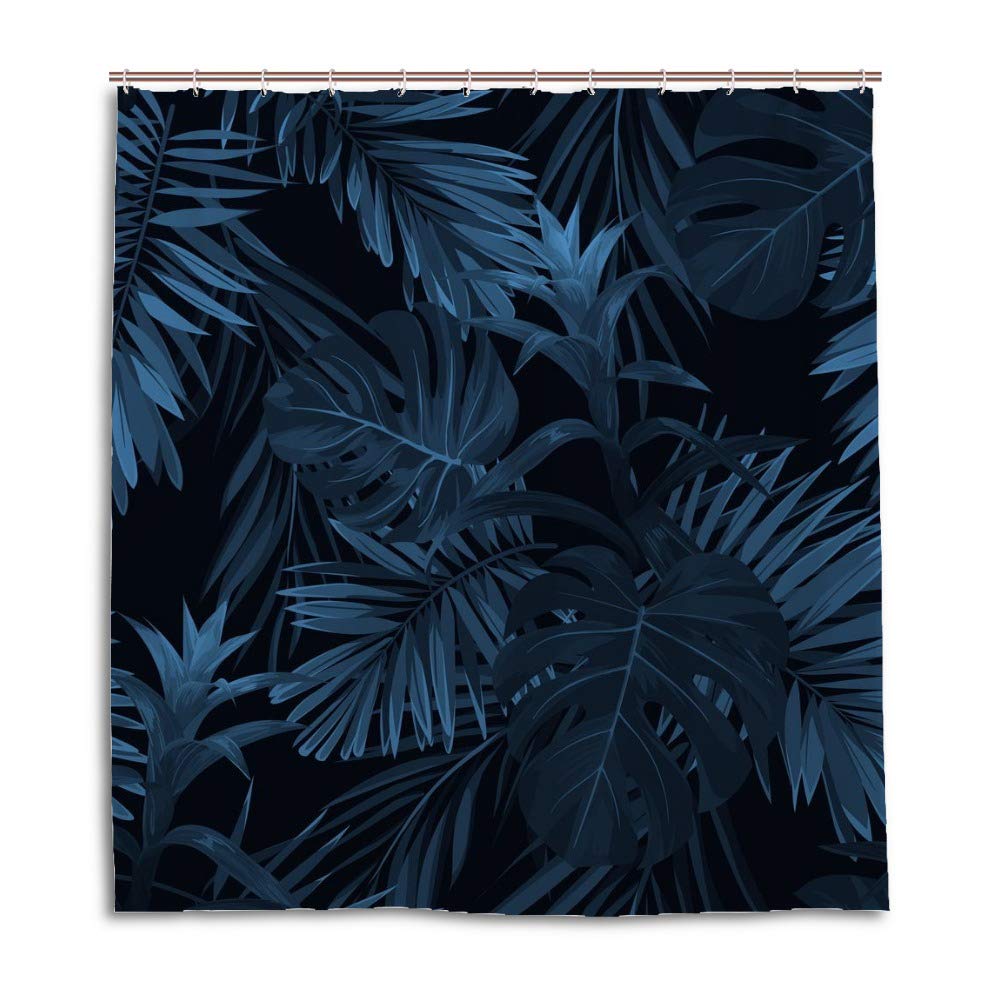 Rideau de douche fleurs hawaïennes en polyester lavable 150x180cm