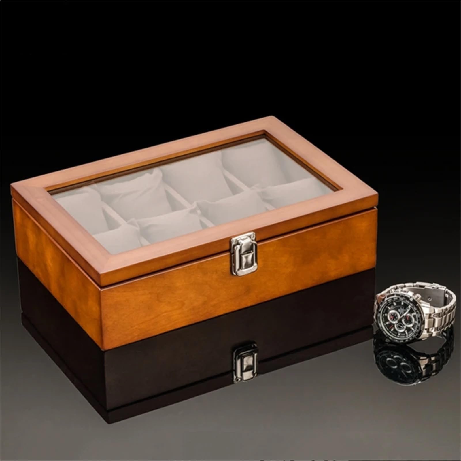 Portaorologi in Legno Massello Scatola for orologi in legno con 3/5/8/10/12 slot