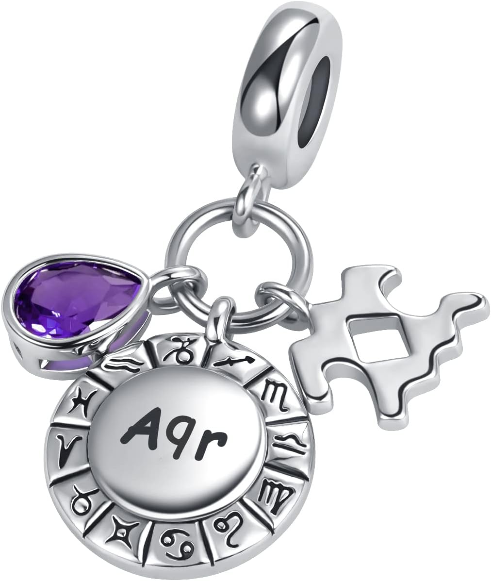 Teardrop Birthstone Birthday Constellation Charm for Women Pandora Bracelets Horoscope Zodiac Sign Anniversary Dangle Bead for Mom Sister Grandma - Image 2