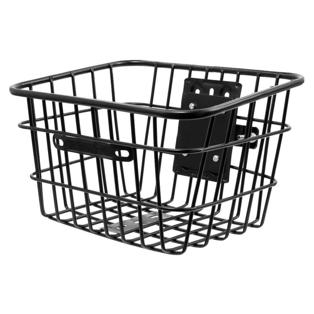 ZYWUOY Panier de rangement avant amovible pour scooter électrique et vélo – Panier de rangement robuste en tuyau de fer, portable et pratique, noir
