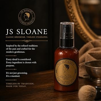 JS Sloane After Shave Moisturizing Lotion for Men Hydrating Post Shave Balm, Soothes Irritation & Razor Burn, Lightweight Non-Greasy Formula, Classic Fresh Scent 4 oz