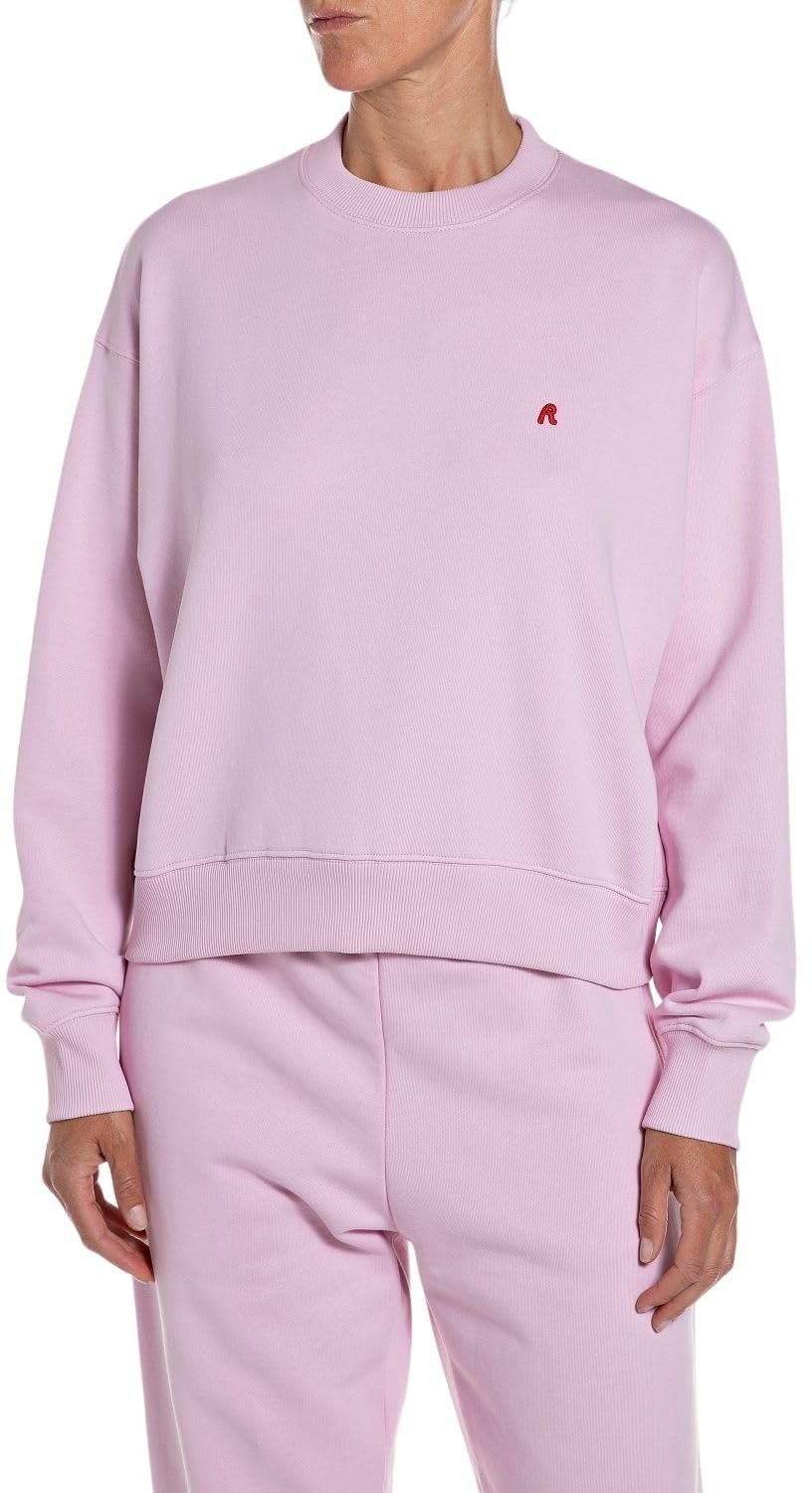 Replay Women's Sweatshirt, 369 Flamingo Pink, XL