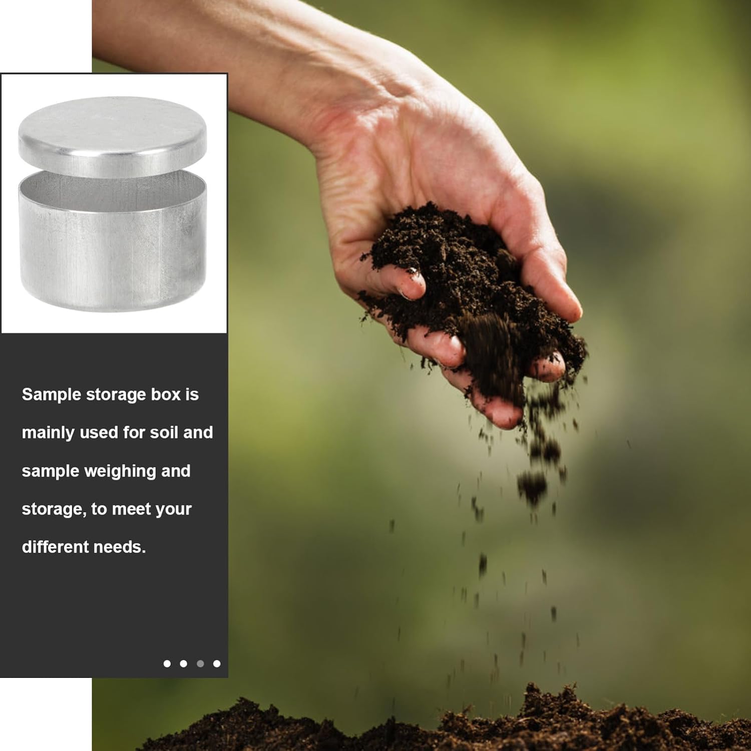 9pcs Aluminum round Soil Storage Boxes 50x30mm Sampling Weighing Jars for Lab Soil Collection and Moisture Measurement