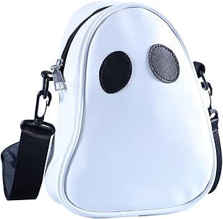 OXYPLAY PU Leather Funny Ghost Bag, Halloween Purse Crossbody Bag, Devil Messenger Shoulder Bag for Woman (White)