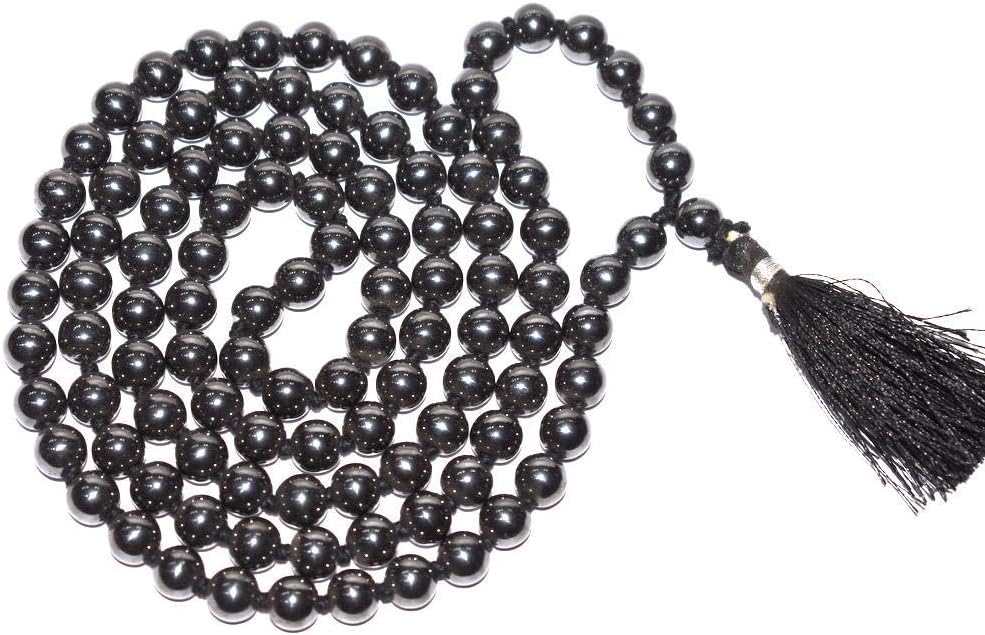 Hematite Crystal JAAP MALA/Natural HEAMATITE Beads/JAAP MALA 108 + 1 = 109 Energized 6MM Hematite JAAP MALA/AAA Quality