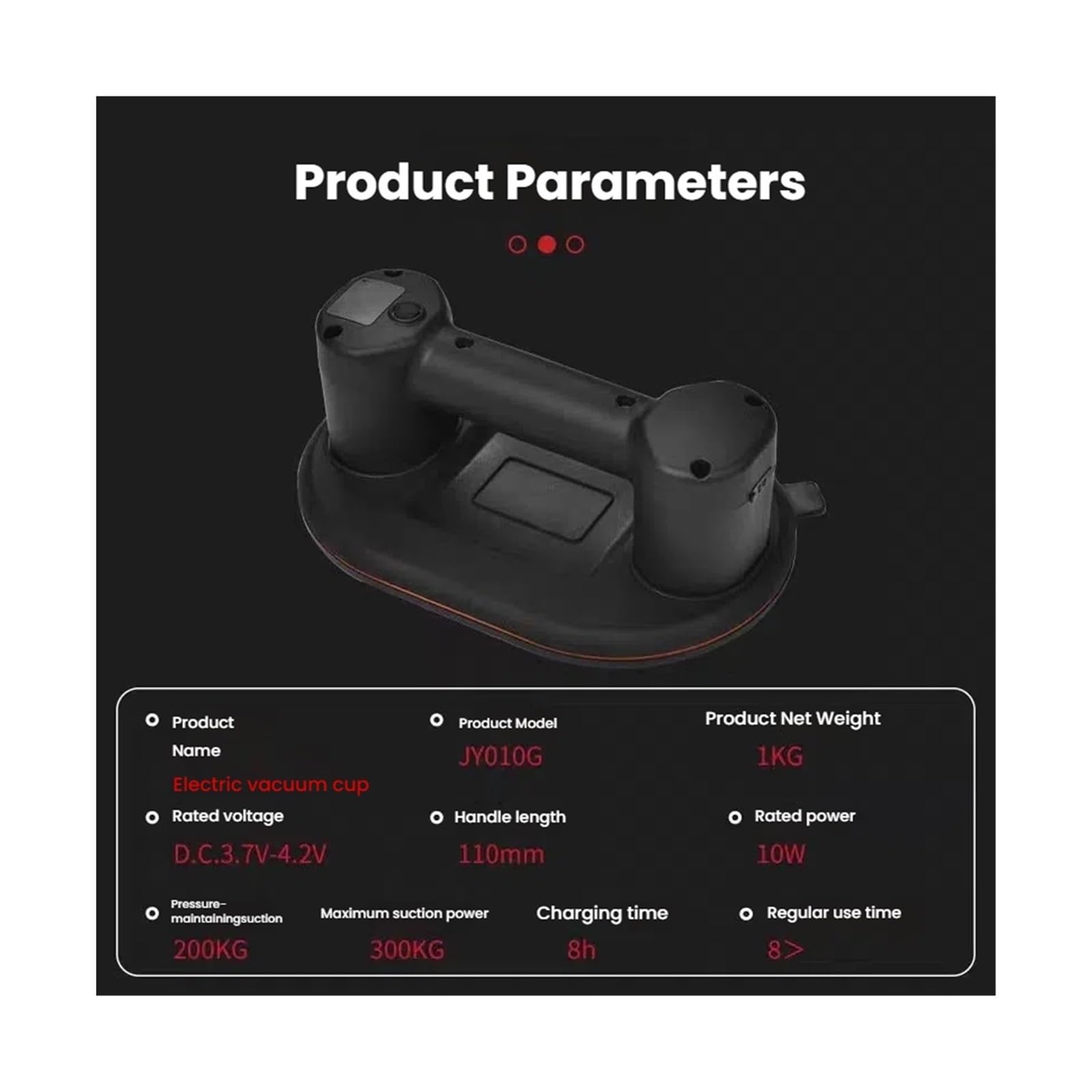 Ventosas, Tablero De Azulejos Con Ventosa Vidrio 250 Kg Motores Duales, Segunda Adsorción, Interfaz USB, Batería Recargable, Duración La 7 Días