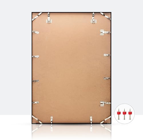 Miniatura 6 de Homso Marco de fotos A1 para póster, imágenes A2 con paspartú o 23.4 x 33.1 pulgadas sin paspartú, marcos de metal con borde fino con plexiglás para