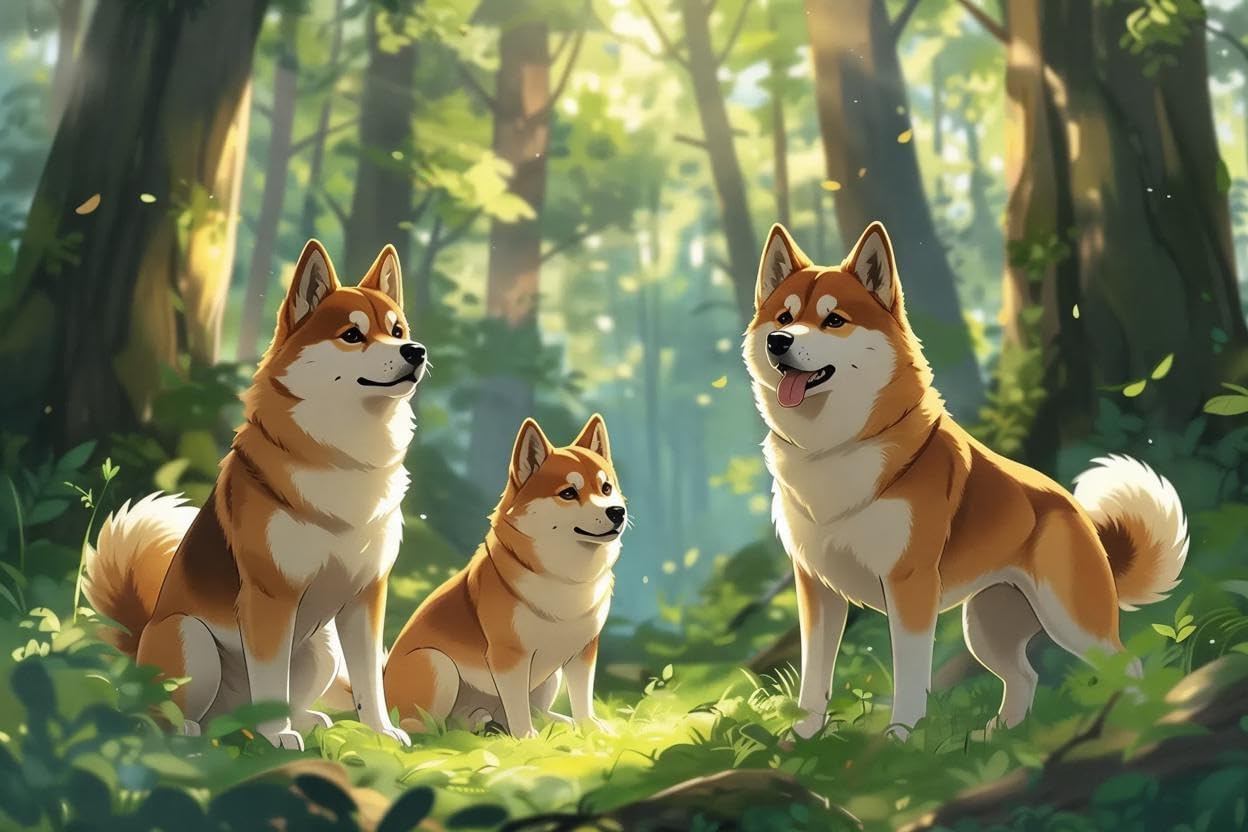 1000 Pieces Puzzles for Adults Kids Cool Anime Dogs in Forest Anime Wooden Puzzles Family Decorations Puzzle Game Education Game Parent Child Game