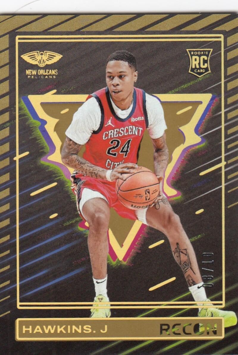 Basketball Trading Card 2023-24 Panini Recon Holo Gold #229 Jordan Hawkins EX+ Excellent RC Rookie 8/10 Pelicans