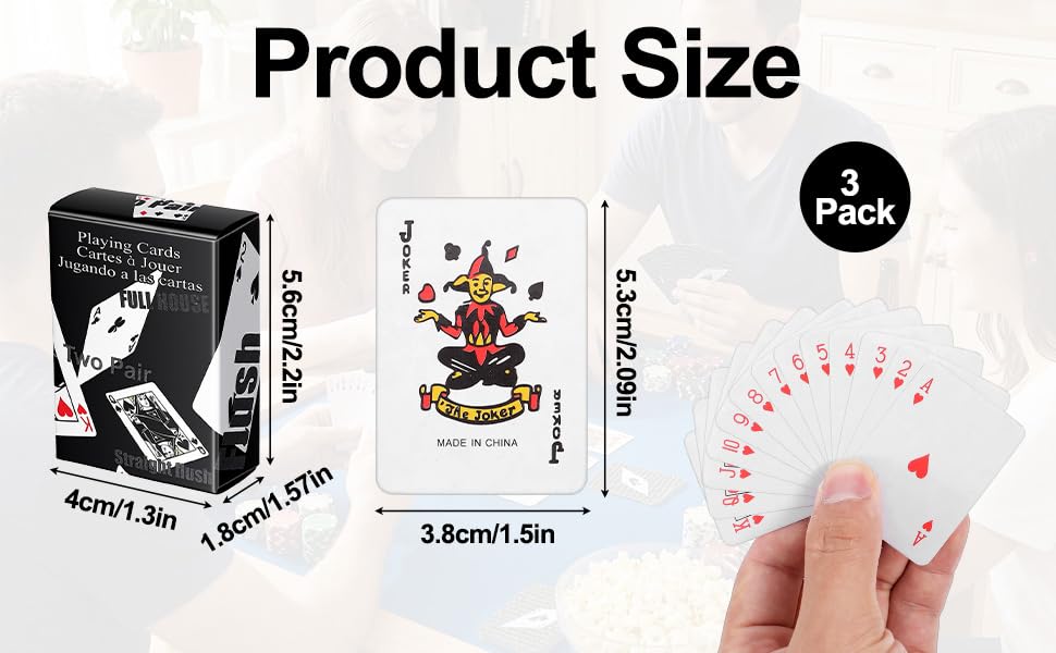 3 Barajas Mini de Cartas Poker Tamaño Compacto miniatura 4