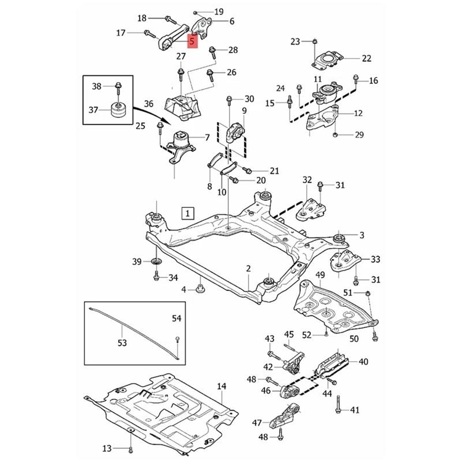 Generico Revisione del Motore 30680474 31430441 LR000597 Supporto Motore Superiore Ricambi Riparazione Auto per Land per Rover LR2