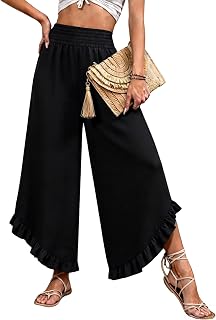 Palazzo Pants for Women High Waist Floral Wide Leg Beach Pants