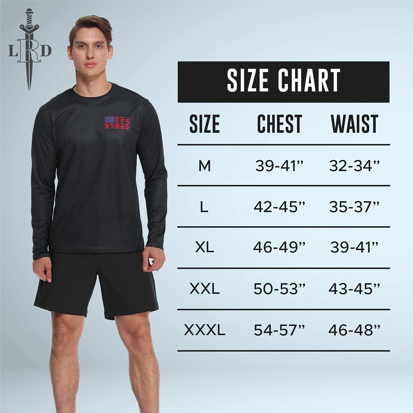 LRD Camisas de pesca para hombre de manga larga UPF 50 con protección solar
