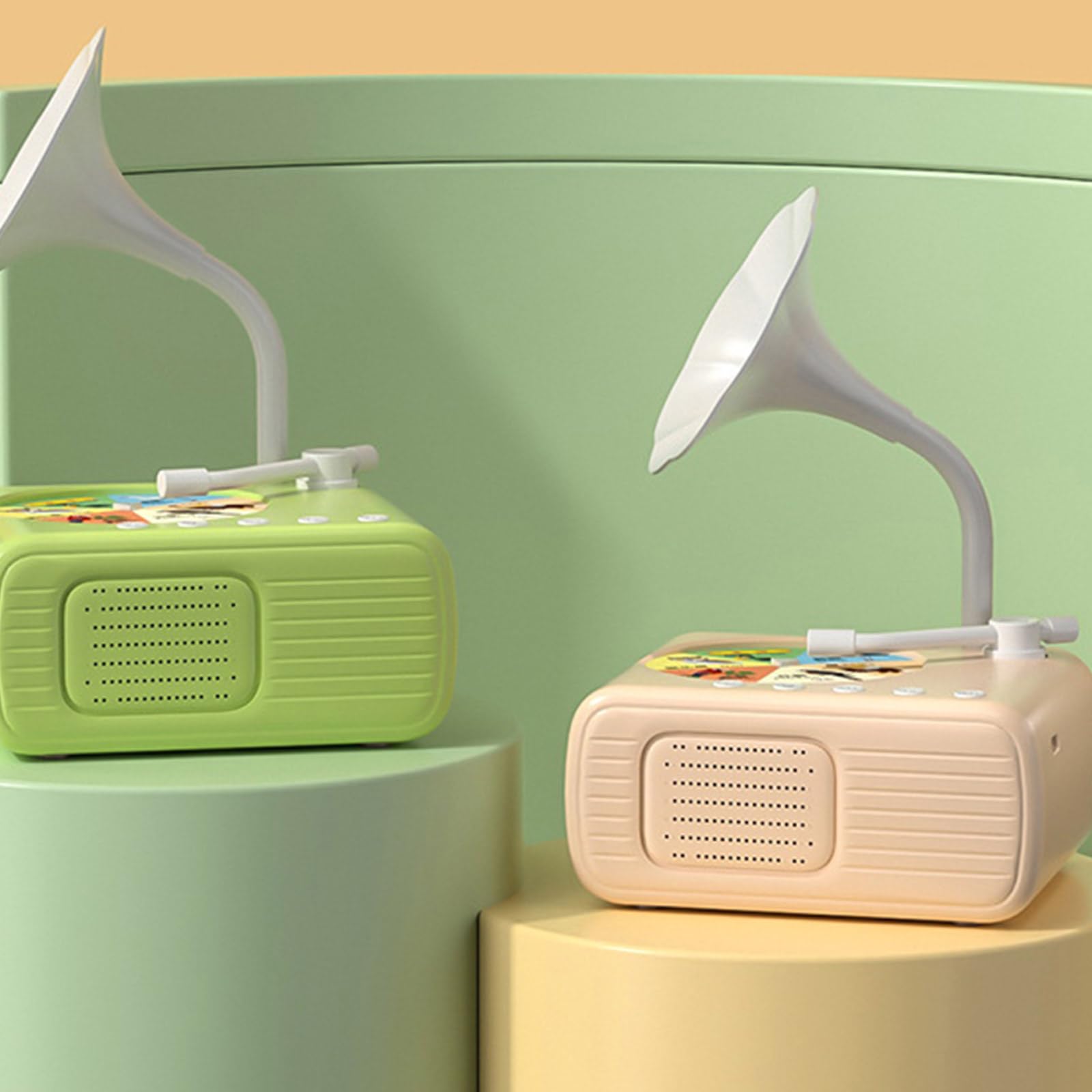 Kids Educational Gramophon Toy Mit 96 Lernkarten Musikbox Geschichten Erzählungsmaschine Interaktives Spielzeug Für Jungen Mädchen