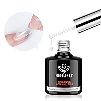 Vista 24 de Modelones Puntas de uñas postizas en forma de almendra medias 510 piezas, uñas acrílicas transparentes a presión con forma previa de cobertura