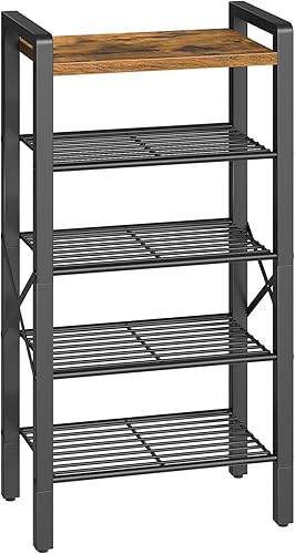 Miniatura 9 de Zapatero estrecho de 10 niveles, zapatero alto para 10-20 pares, organizador delgado de almacenamiento de zapatos con parte superior de madera,