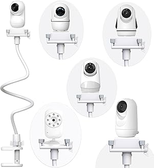 Baby Camera Monitor Mount Flexible Holder Stand Compatible with Momcozy,HelloBaby HB6550/HB65/HB66/HB6560/iFamily,Blemil,GoodBaby,OKAIDI,ANMEATE, Infant Optics Cameras and with 1/4" Baby Cameras Stand