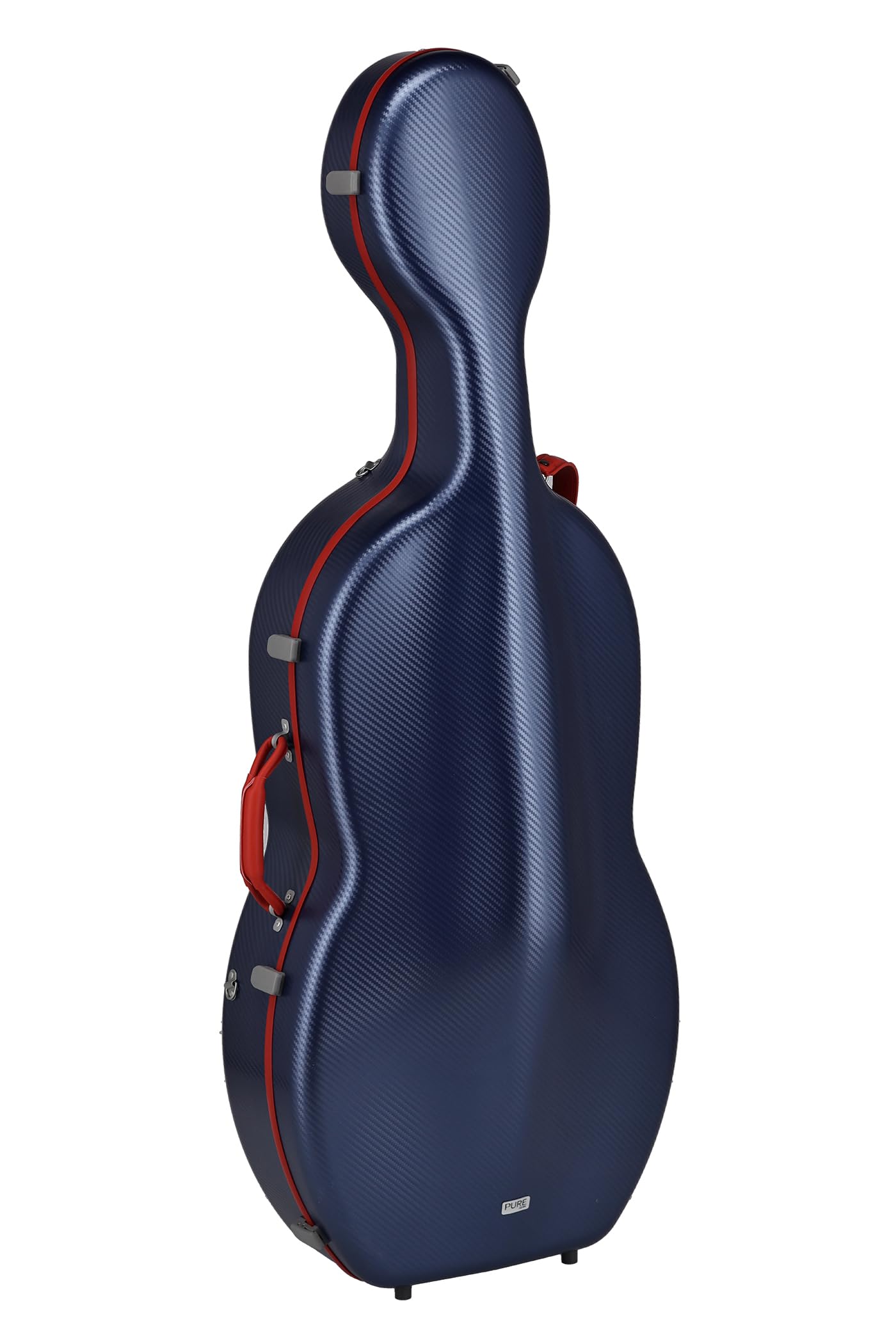 GEWA Celloetui FUN Series Polycarbonat 4/4 Blau/Rot, Innenausstattung schwarz, 2 abnehmbare Rucksackriemen, Zubehörtasche, gepolsterte Schwebelagerung, zusätzlicher Seitengriff