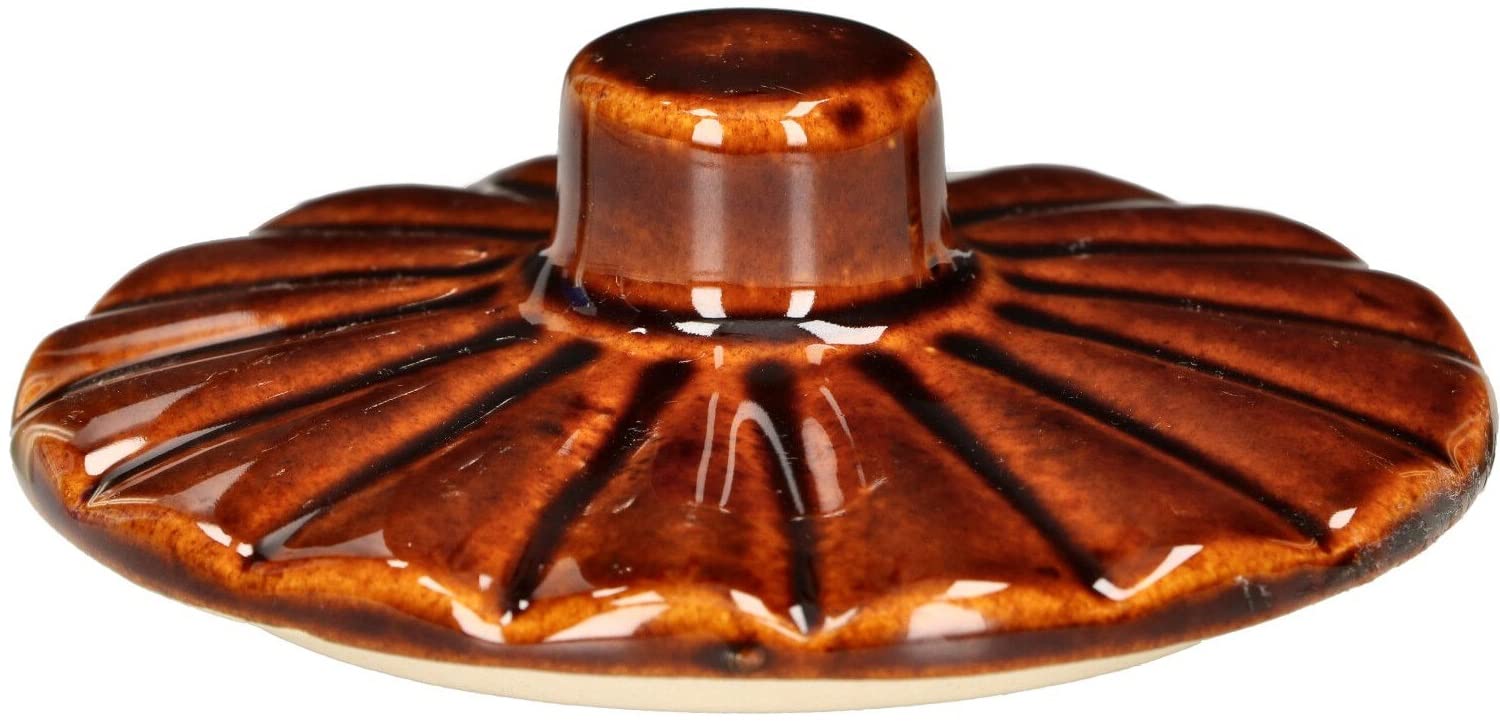 KOTARBAU® Gärtopf Steinguttopf 1,2 L Sauerkrauttopf Gurkentopf mit Deckel Einmachtopf Keramiktopf Steinzeuggefäß Kleine Keramikfass Braun Tontopf Steingut