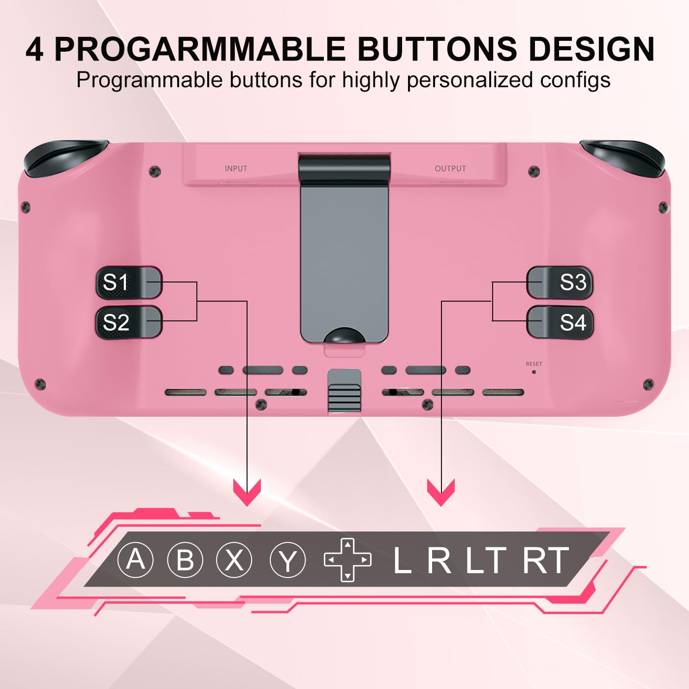 Switch Controller Compatible with Switch/OLED,Hall Effect One-Piece Joypad Controller Replacement for Switch Pro Controller,Full-Size Ergonomic Handheld Mode Controller with RGB/Programming,Pink - imagen 6