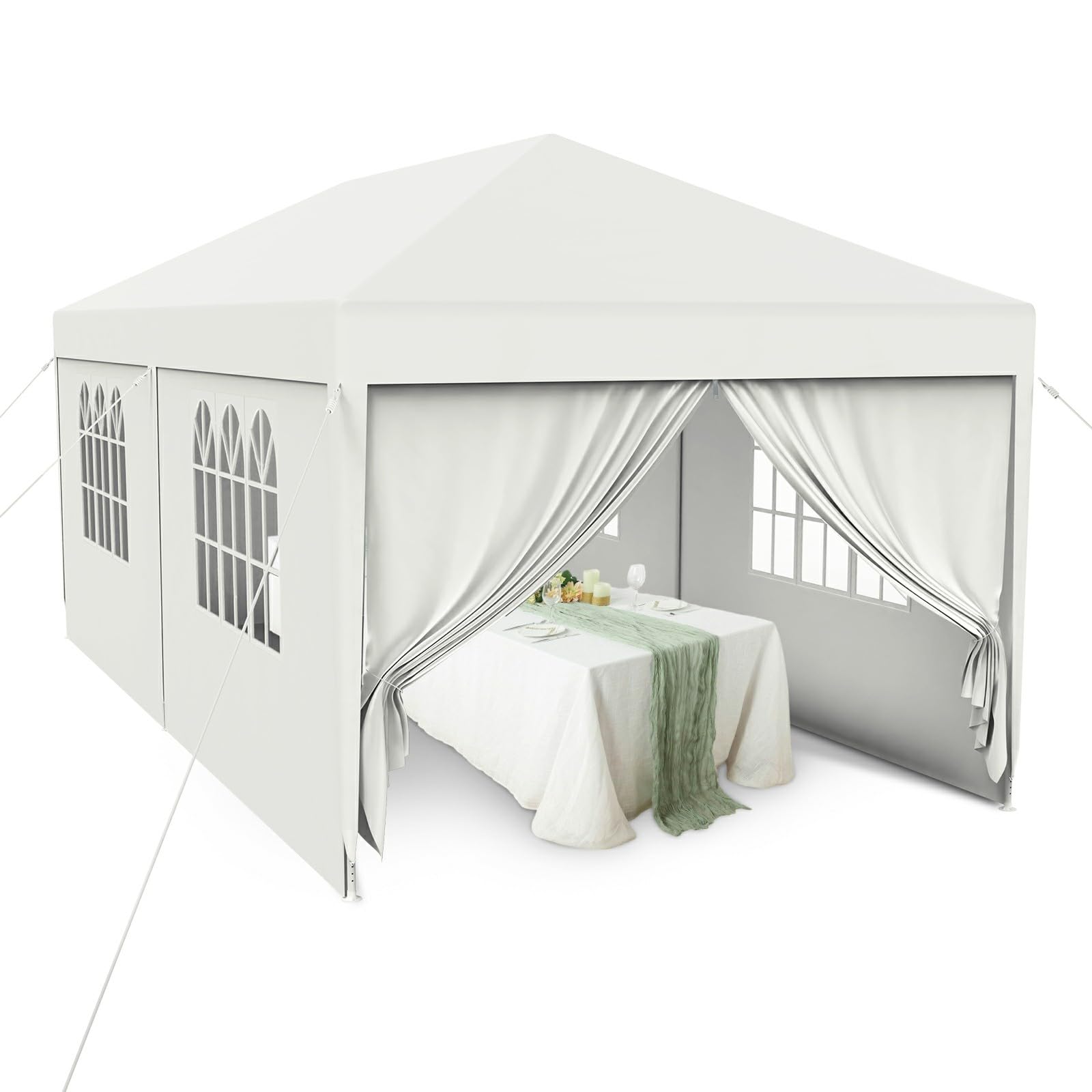 Kuro sagol Pavillon 3x6m，Partyzelt mit Abnehmbaren Seitenteilen,UV Schutz,Windschutz,Wasserdicht,Stabil,Faltpavillon,Gartenpavillon,Gartenzelt für Markt,Festival,Camping,Hochzeiten,Weiß