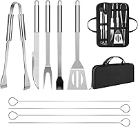 Penobon Stainless Steel BBQ Grill Tool Set 7-Piece with Carrying Case Professional Barbecue Utensils